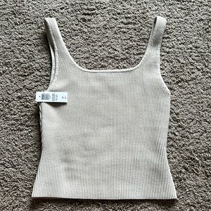 BNWT BABATON SCULPT KNIT SQUARE NECK TANK